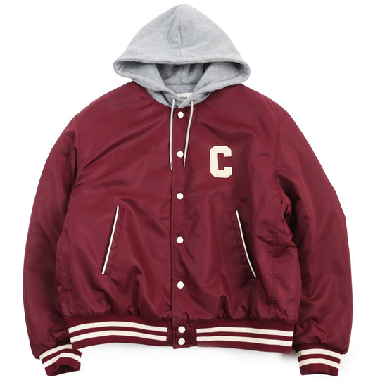 CELINE Blouson 2W15A227R Outer: 100% nylon, Lining: 100% cotton, Filling: 100% polyester, Part: 100% cotton Bordeaux Grey mens 52 Used Authentic
