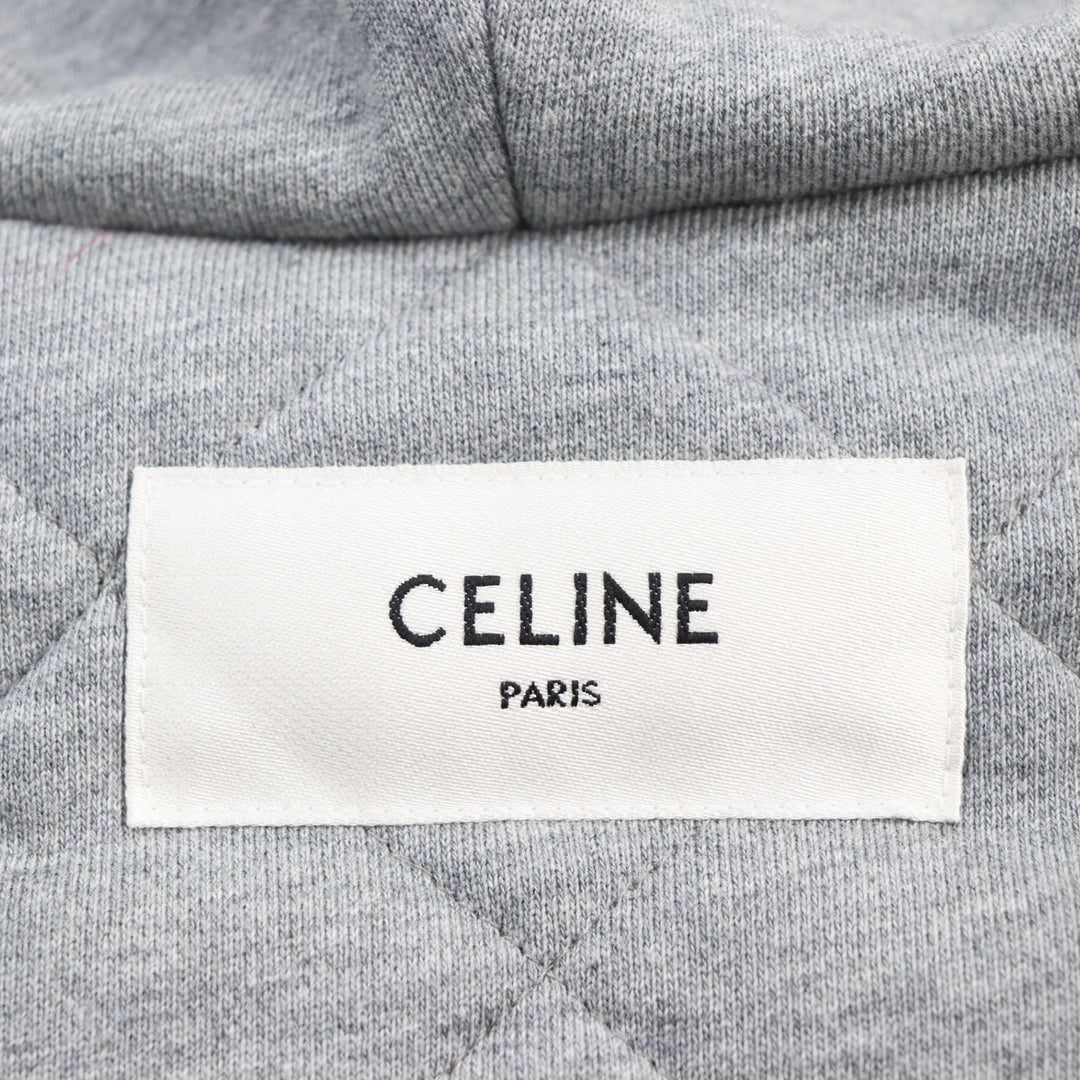 CELINE Blouson 2W15A227R Outer: 100% nylon, Lining: 100% cotton, Filling: 100% polyester, Part: 100% cotton Bordeaux Grey mens 52 Used Authentic