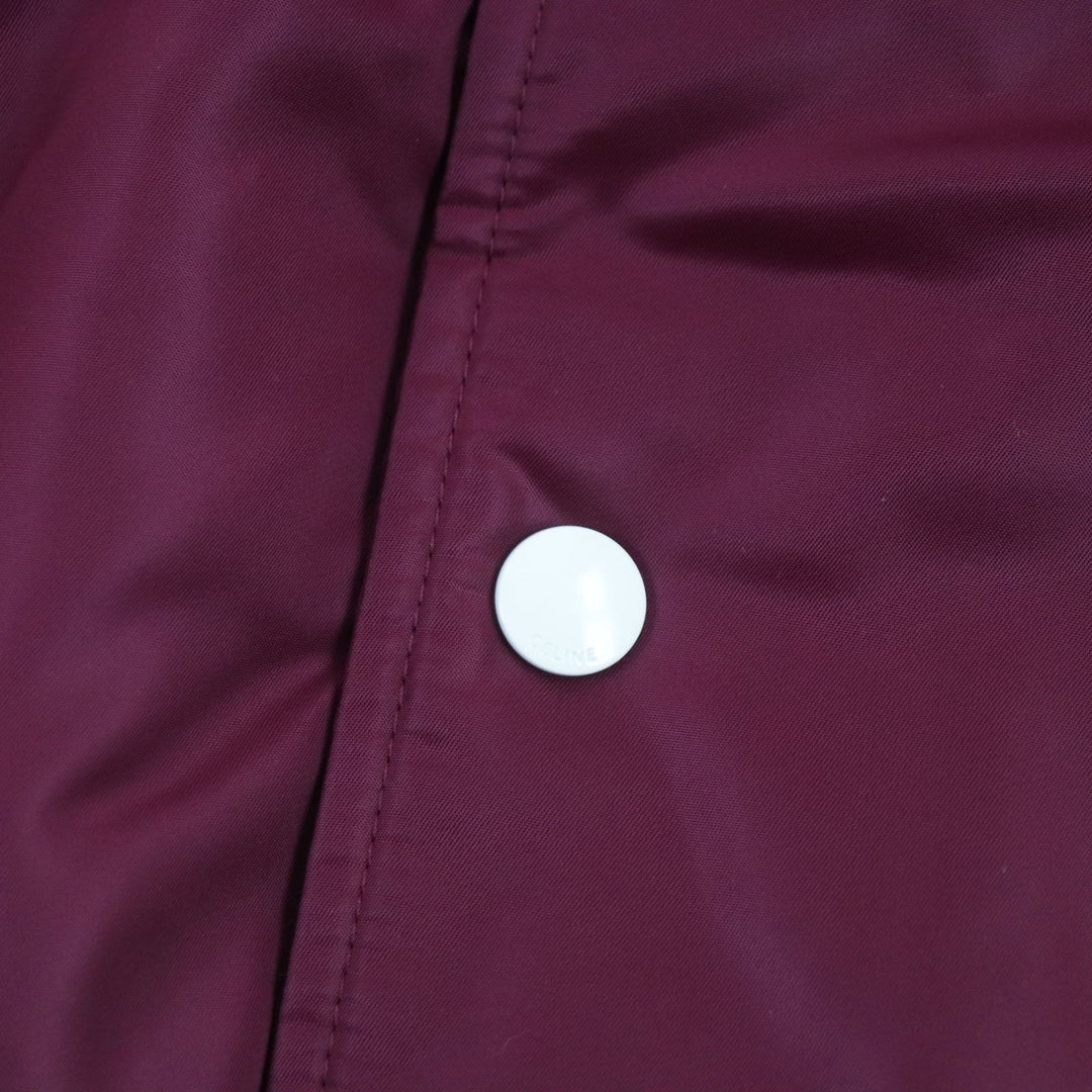 CELINE Blouson 2W15A227R Outer: 100% nylon, Lining: 100% cotton, Filling: 100% polyester, Part: 100% cotton Bordeaux Grey mens 52 Used Authentic