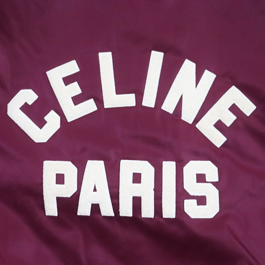 CELINE Blouson 2W15A227R Outer: 100% nylon, Lining: 100% cotton, Filling: 100% polyester, Part: 100% cotton Bordeaux Grey mens 52 Used Authentic