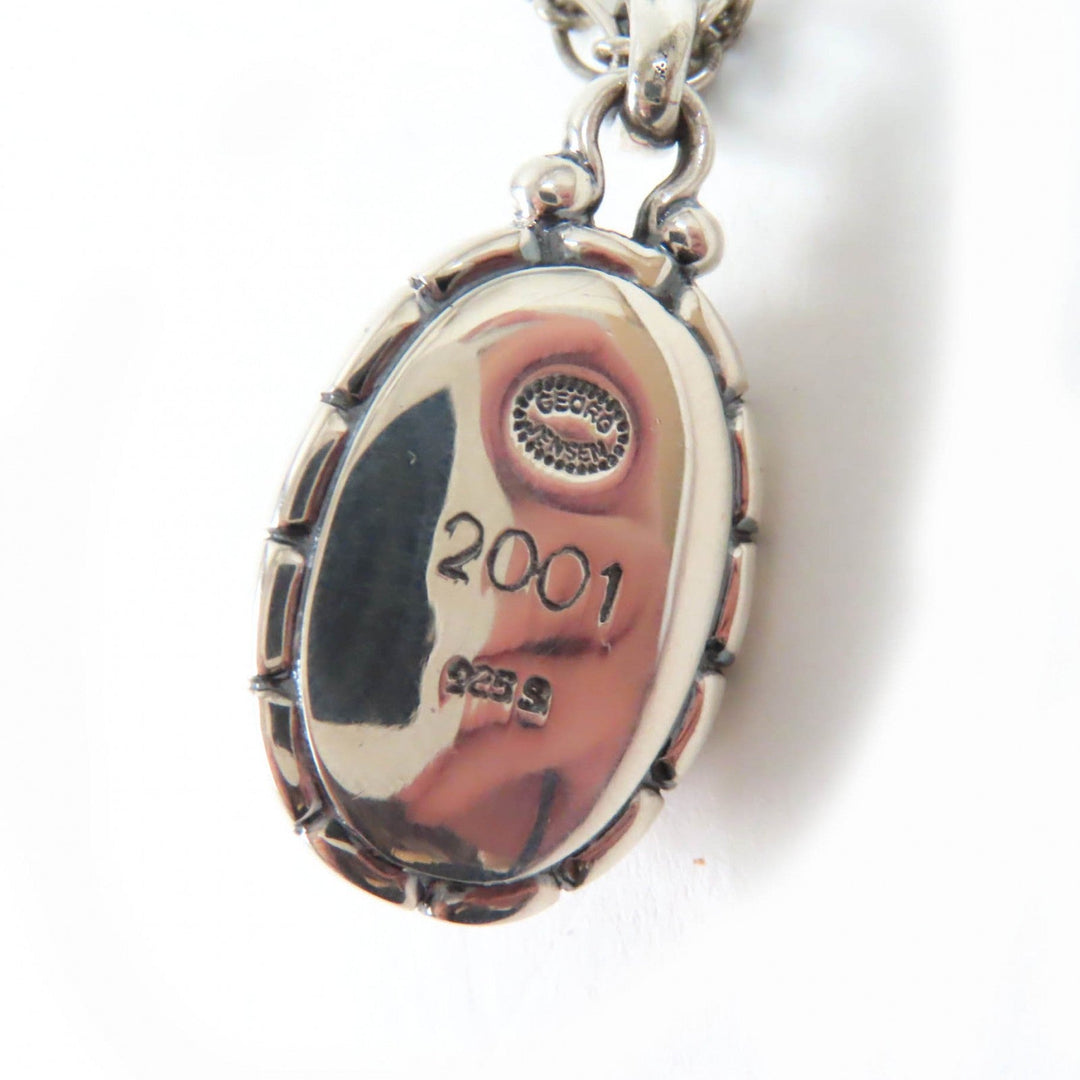 Georg Jensen Necklace Main: AG925, Part: Amber Silver orange 2001 Year Pendant Women Used Authentic