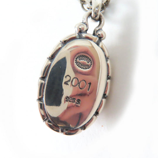 Georg Jensen Necklace Main: AG925, Part: Amber Silver orange 2001 Year Pendant Women Used Authentic
