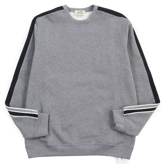 HERMES sweat Main: 100% cotton, part: 90% cotton, part: 10% polyurethane, part: 80% nylon, part: 20% polyurethane gray Run H mens XL Used Authentic