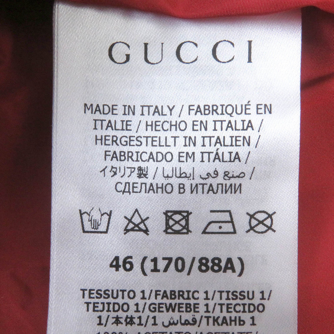 GUCCI Blouson 691429 Main: 100% acetate, Main2: 100% polyester, Main3: 100% nylon, Applique: 65% rayon, 35% cotton, Part: Cowhide multicolor mens 46 Used Authentic