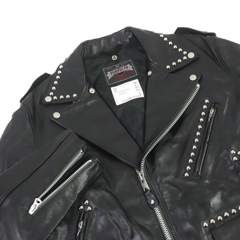 Sacai Riders jacket 22-02876M Main: Leather, Filling/Lining 1: 100% Polyester, Lining 2: 100% Cotton black mens 3 Used Authentic