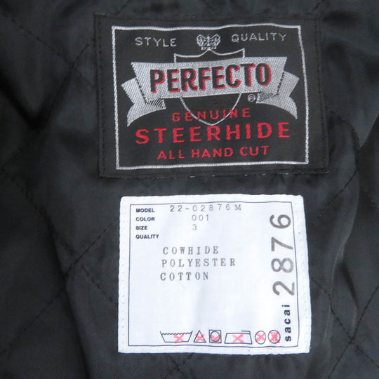 Sacai Riders jacket 22-02876M Main: Leather, Filling/Lining 1: 100% Polyester, Lining 2: 100% Cotton black mens 3 Used Authentic