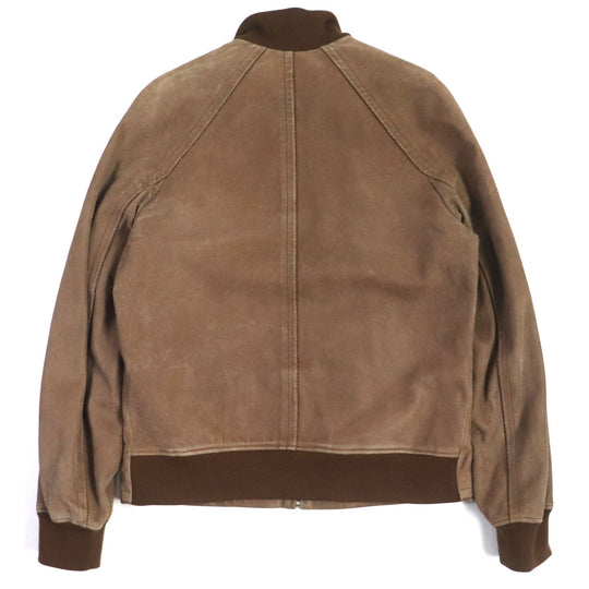 HERMES Blouson Main: Lamb leather, Part: Lamb leather, Lining: 100% wool, Lining: 100% rayon, Knitted part: 100% wool Brown mens 52 Used Authentic