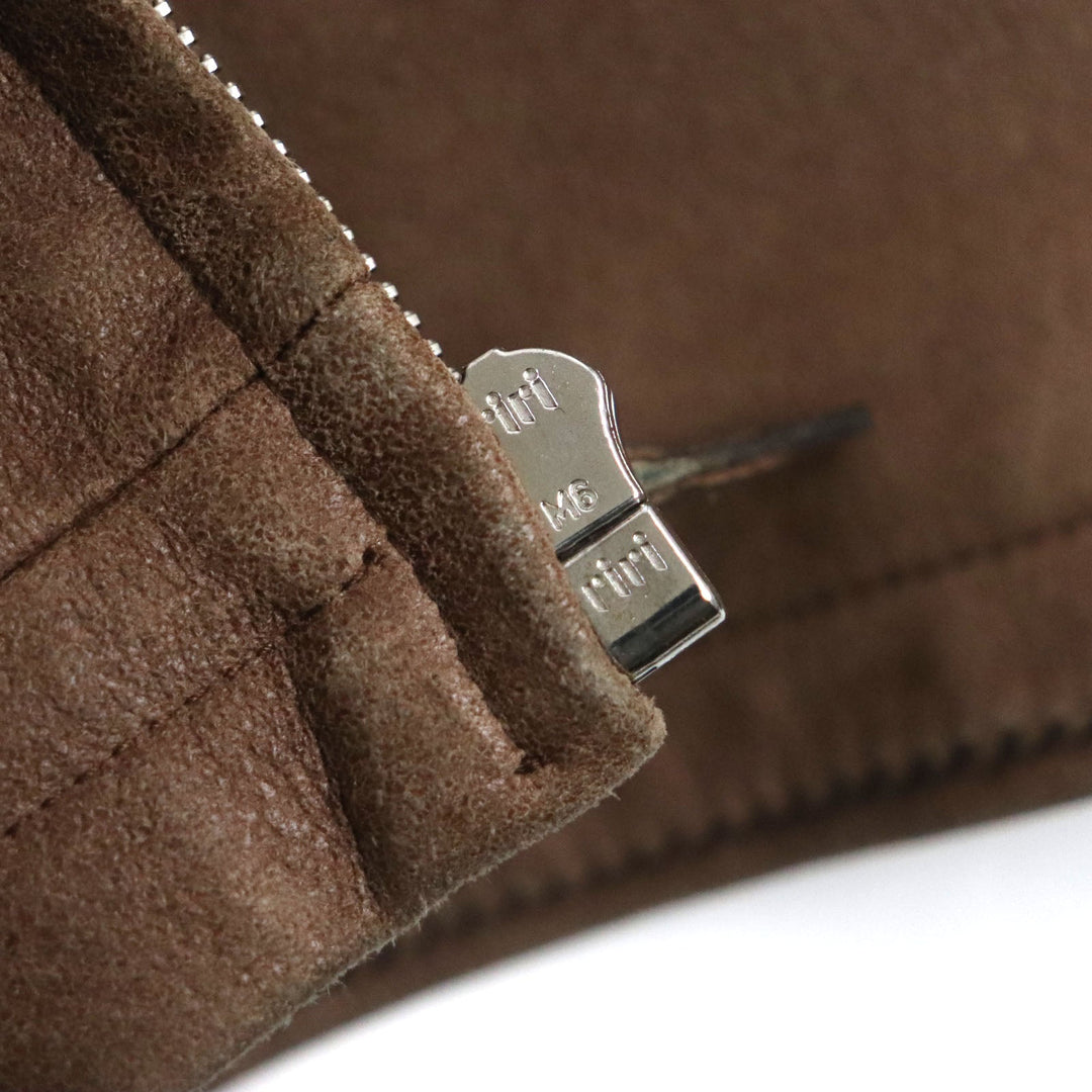 HERMES Blouson Main: Lamb leather, Part: Lamb leather, Lining: 100% wool, Lining: 100% rayon, Knitted part: 100% wool Brown mens 52 Used Authentic