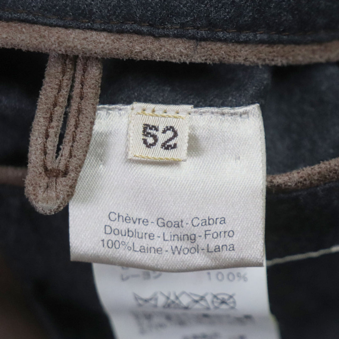 HERMES Blouson Main: Lamb leather, Part: Lamb leather, Lining: 100% wool, Lining: 100% rayon, Knitted part: 100% wool Brown mens 52 Used Authentic