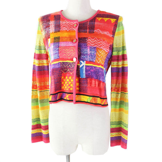LEONARD FASHION cardigan 0397212 Outer material: 95% cotton, Outer material: 5% rayon Multi Women M Used Authentic