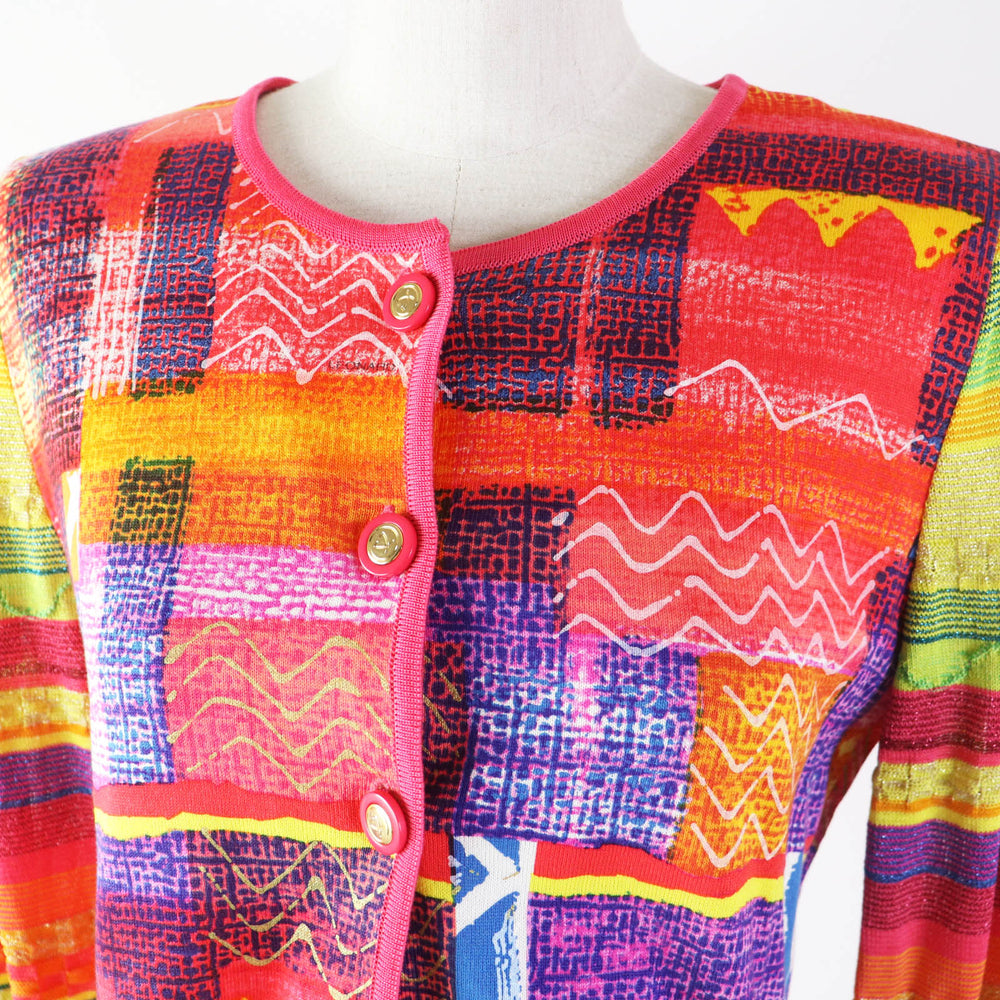 LEONARD FASHION cardigan 0397212 Outer material: 95% cotton, Outer material: 5% rayon Multi Women M Used Authentic