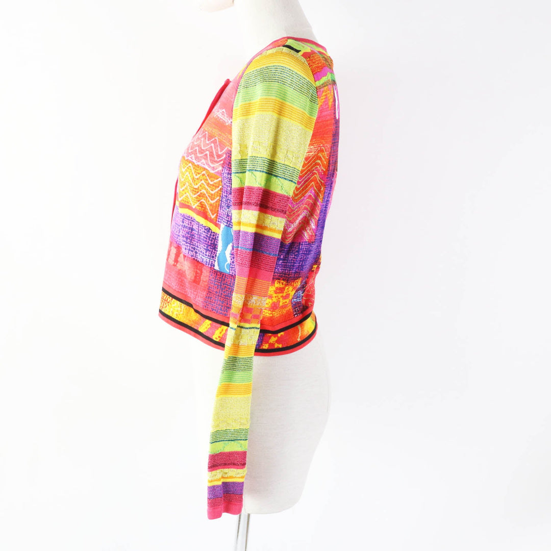 LEONARD FASHION cardigan 0397212 Outer material: 95% cotton, Outer material: 5% rayon Multi Women M Used Authentic