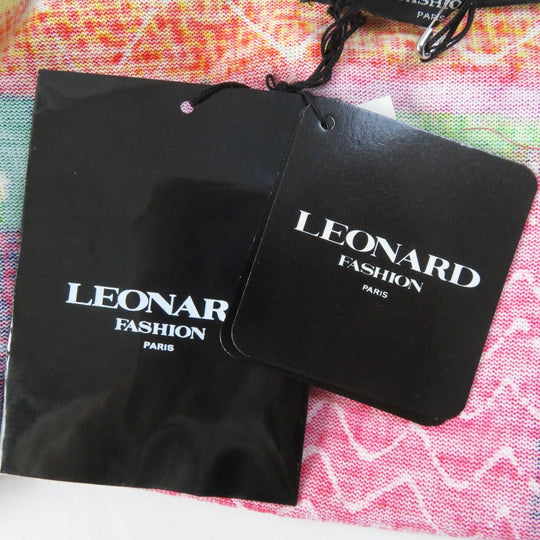 LEONARD FASHION cardigan 0397212 Outer material: 95% cotton, Outer material: 5% rayon Multi Women M Used Authentic