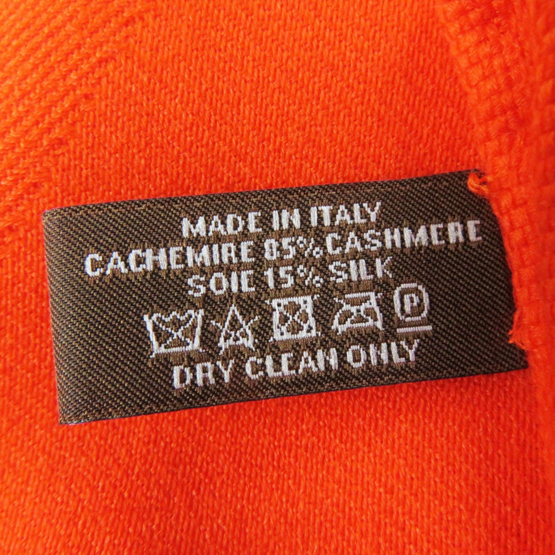 HERMES Stall Main: 85% cashmere, Main: 15% silk Orange Women Used Authentic
