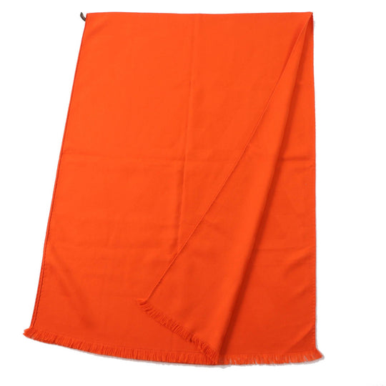HERMES Stall Main: 85% cashmere, Main: 15% silk Orange Women Used Authentic