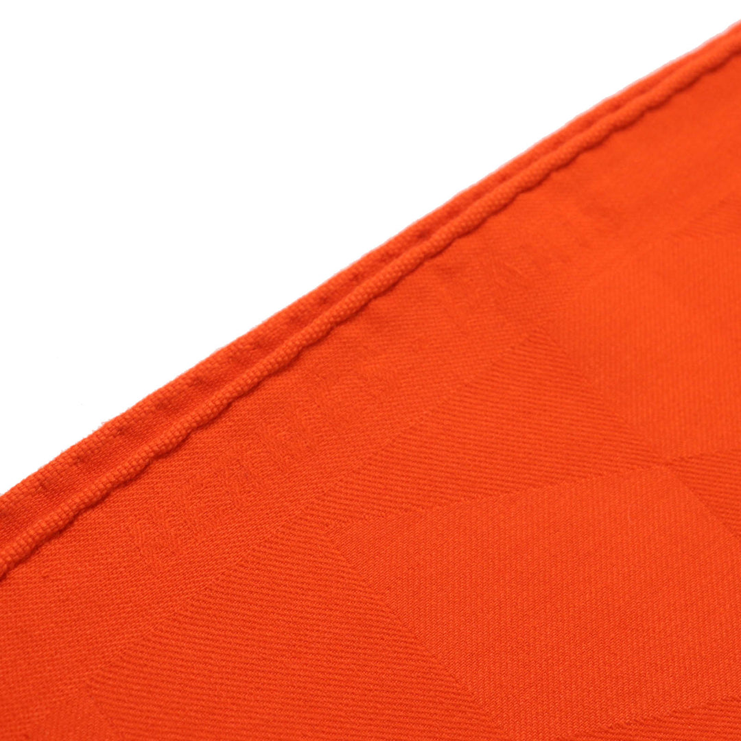 HERMES Stall Main: 85% cashmere, Main: 15% silk Orange Women Used Authentic