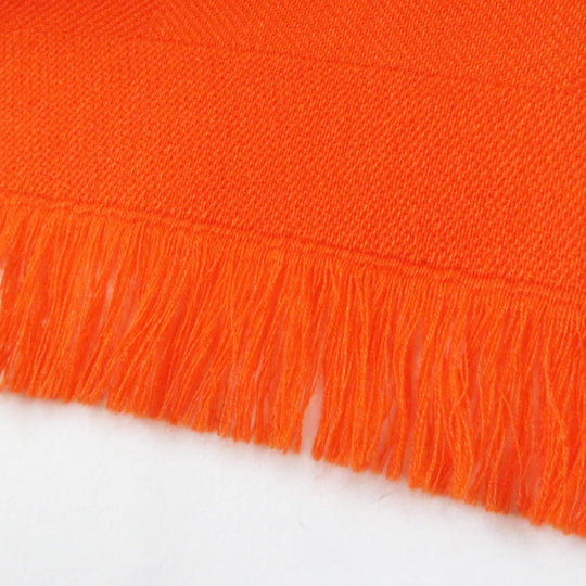 HERMES Stall Main: 85% cashmere, Main: 15% silk Orange Women Used Authentic