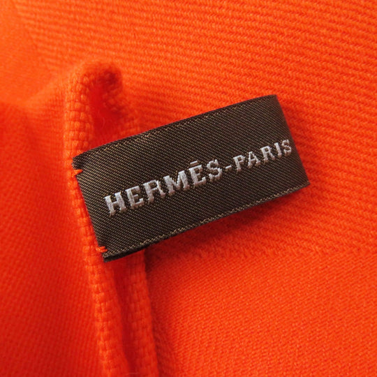 HERMES Stall Main: 85% cashmere, Main: 15% silk Orange Women Used Authentic