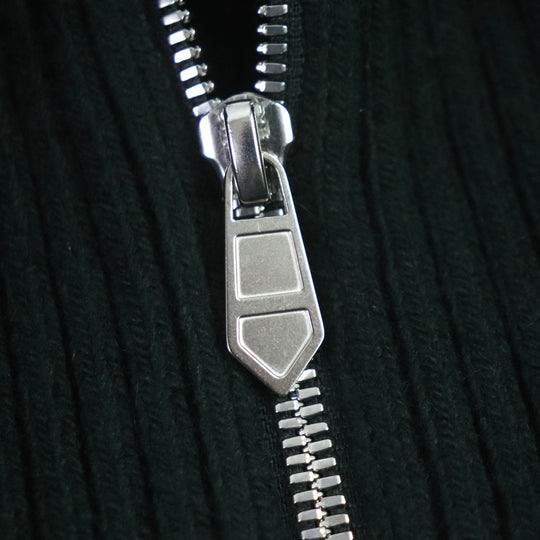 HERMES Down jacket Main: 100% cashmere, Lining: 100% cupra, Filling: 90% down, Filling: 10% feather, Knitted part: 66% wool, 28% cashmere, 5% nylon, 1% polyurethane green mens 46 Used Authentic