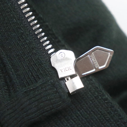 HERMES Down jacket Main: 100% cashmere, Lining: 100% cupra, Filling: 90% down, Filling: 10% feather, Knitted part: 66% wool, 28% cashmere, 5% nylon, 1% polyurethane green mens 46 Used Authentic