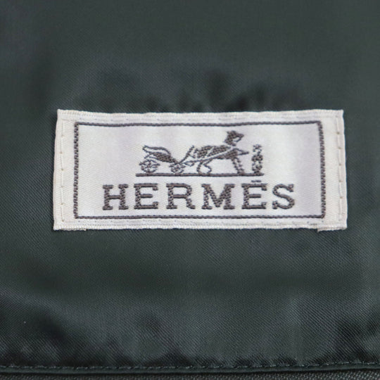 HERMES Down jacket Main: 100% cashmere, Lining: 100% cupra, Filling: 90% down, Filling: 10% feather, Knitted part: 66% wool, 28% cashmere, 5% nylon, 1% polyurethane green mens 46 Used Authentic