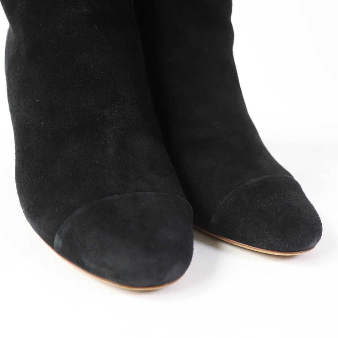 CHANEL Knee high boots Main: Suede black Women 36 Used Authentic