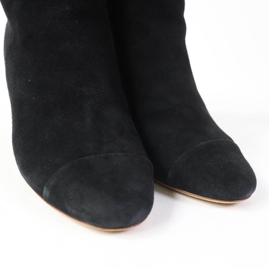 CHANEL Knee high boots Main: Suede black Women 36 Used Authentic