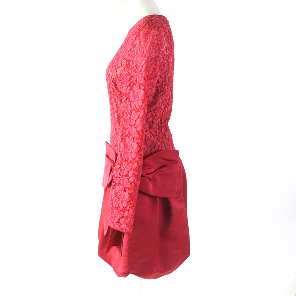 VALENTINO one piece Outer: 77% cotton, Outer: 17% rayon, Outer: 6% nylon, Lining: 96% polyester, Lining: 4% polyurethane Red Women 42 Used Authentic