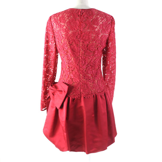 VALENTINO one piece Outer: 77% cotton, Outer: 17% rayon, Outer: 6% nylon, Lining: 96% polyester, Lining: 4% polyurethane Red Women 42 Used Authentic