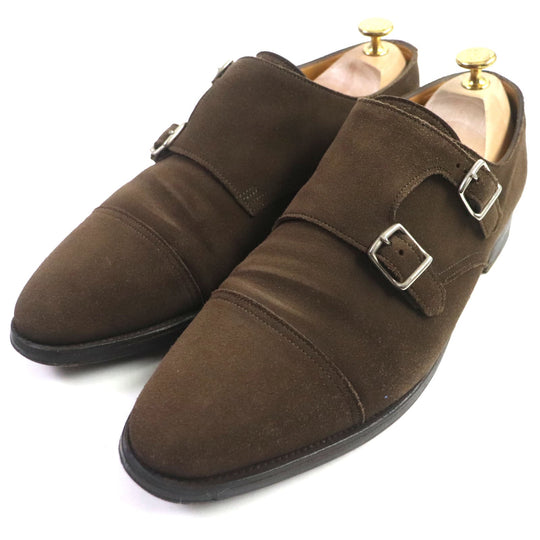 John Lobb Dress shoes Main: Suede leather Dark brown WILLIAM mens 8 Used Authentic