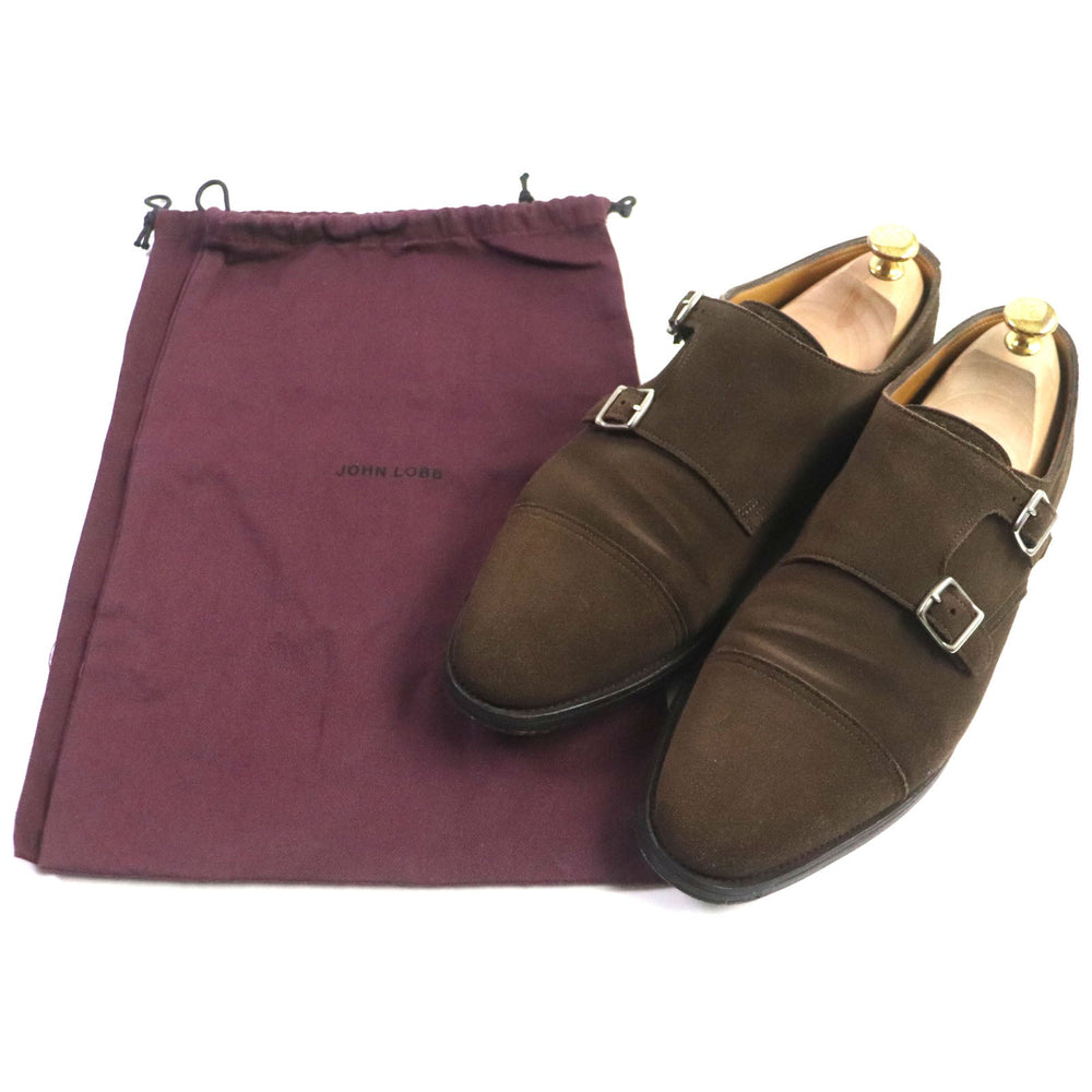 John Lobb Dress shoes Main: Suede leather Dark brown WILLIAM mens 8 Used Authentic