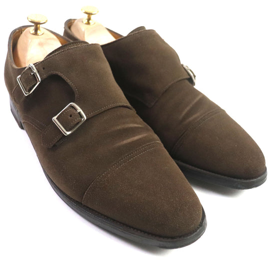 John Lobb Dress shoes Main: Suede leather Dark brown WILLIAM mens 8 Used Authentic