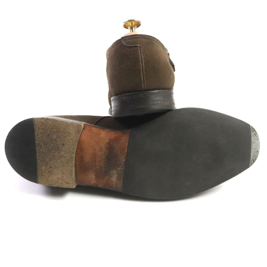 John Lobb Dress shoes Main: Suede leather Dark brown WILLIAM mens 8 Used Authentic