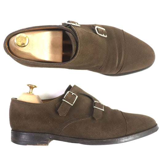 John Lobb Dress shoes Main: Suede leather Dark brown WILLIAM mens 8 Used Authentic