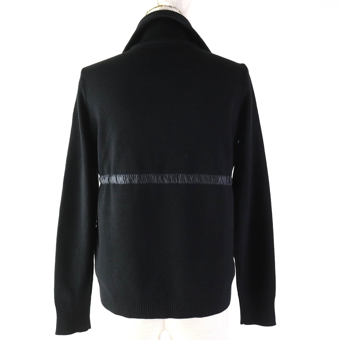MONCLER Down jacket Main: 100% wool, Filling: 90% down, Filling: 10% feather, Front body (outer material): 100% nylon, Front body (lining): 100% nylon black CARDIGAN Women XS Used Authentic