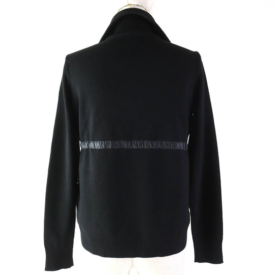MONCLER Down jacket Main: 100% wool, Filling: 90% down, Filling: 10% feather, Front body (outer material): 100% nylon, Front body (lining): 100% nylon black CARDIGAN Women XS Used Authentic