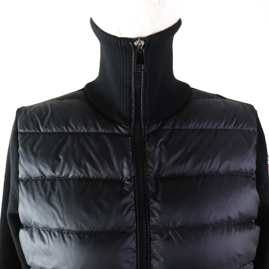 MONCLER Down jacket Main: 100% wool, Filling: 90% down, Filling: 10% feather, Front body (outer material): 100% nylon, Front body (lining): 100% nylon black CARDIGAN Women XS Used Authentic