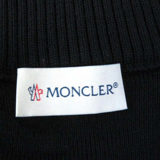 MONCLER Down jacket Main: 100% wool, Filling: 90% down, Filling: 10% feather, Front body (outer material): 100% nylon, Front body (lining): 100% nylon black CARDIGAN Women XS Used Authentic