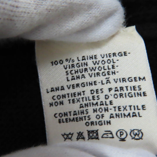 HERMES cardigan Main: 100% wool black Women 34 Used Authentic