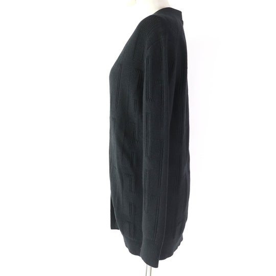 HERMES cardigan Main: 100% wool black Women 34 Used Authentic
