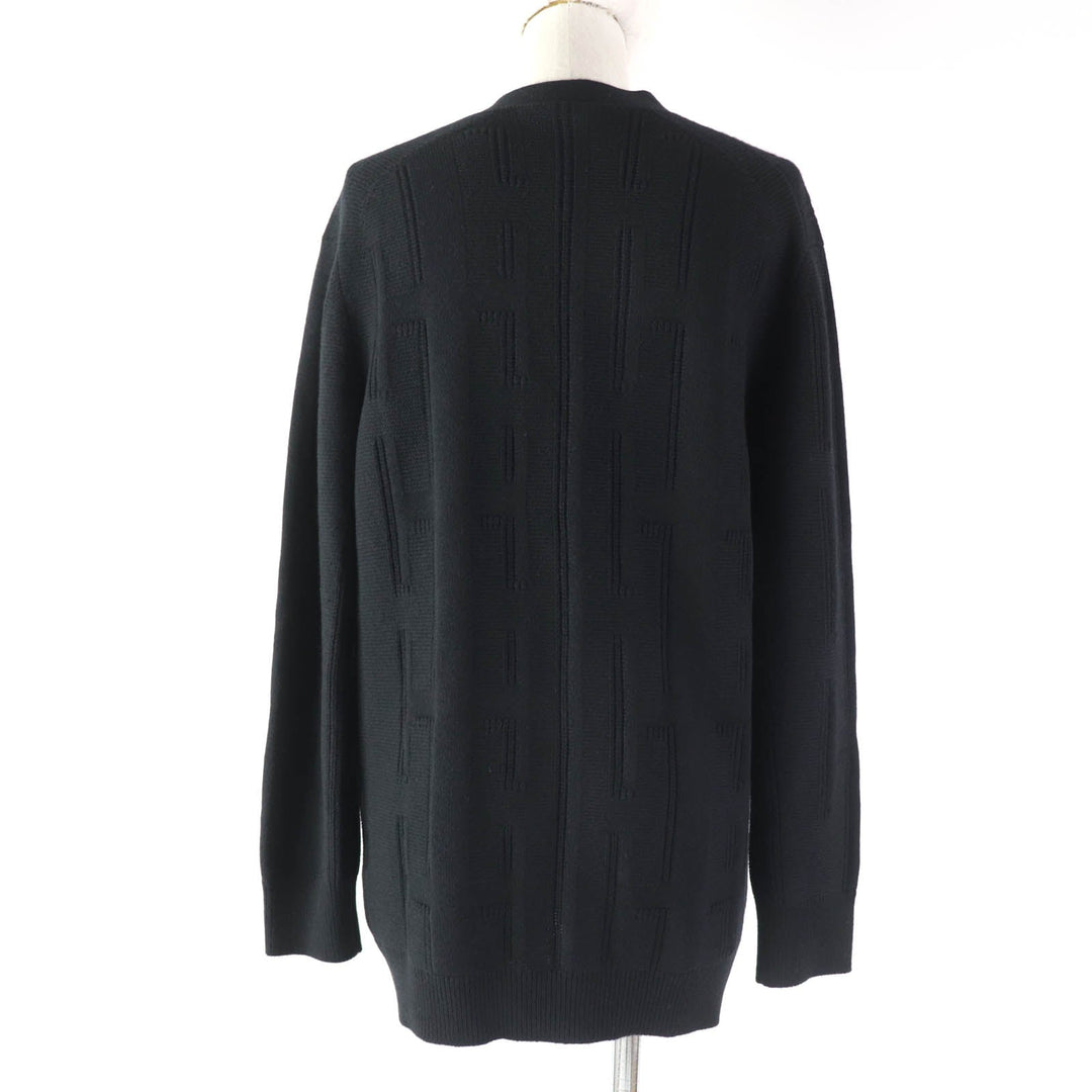 HERMES cardigan Main: 100% wool black Women 34 Used Authentic