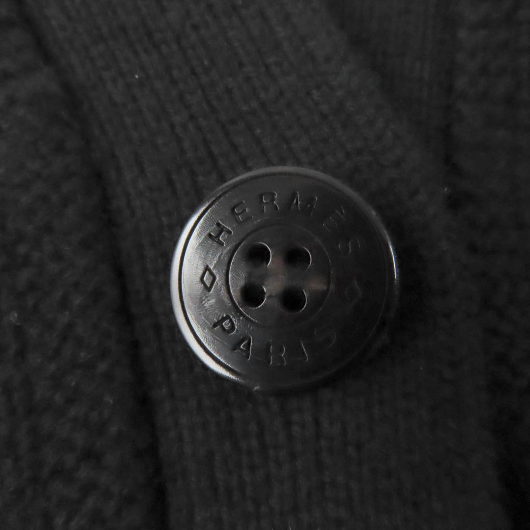 HERMES cardigan Main: 100% wool black Women 34 Used Authentic