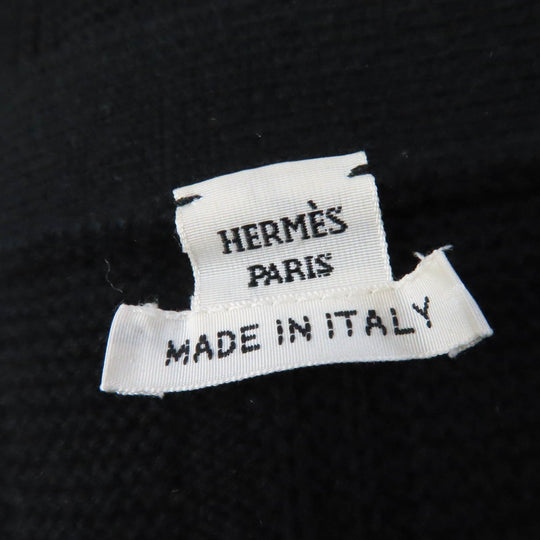 HERMES cardigan Main: 100% wool black Women 34 Used Authentic
