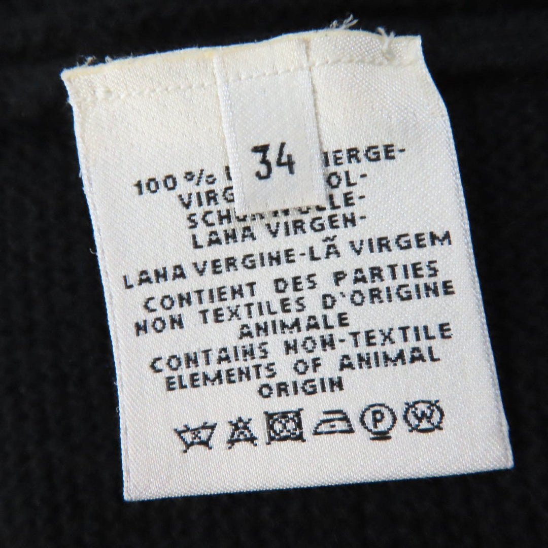 HERMES cardigan Main: 100% wool black Women 34 Used Authentic