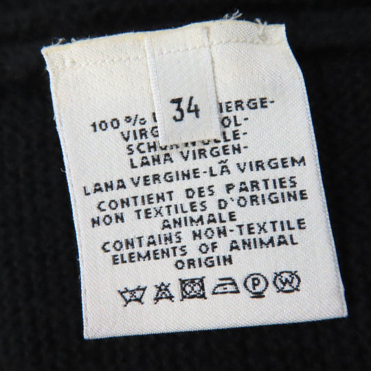 HERMES cardigan Main: 100% wool black Women 34 Used Authentic