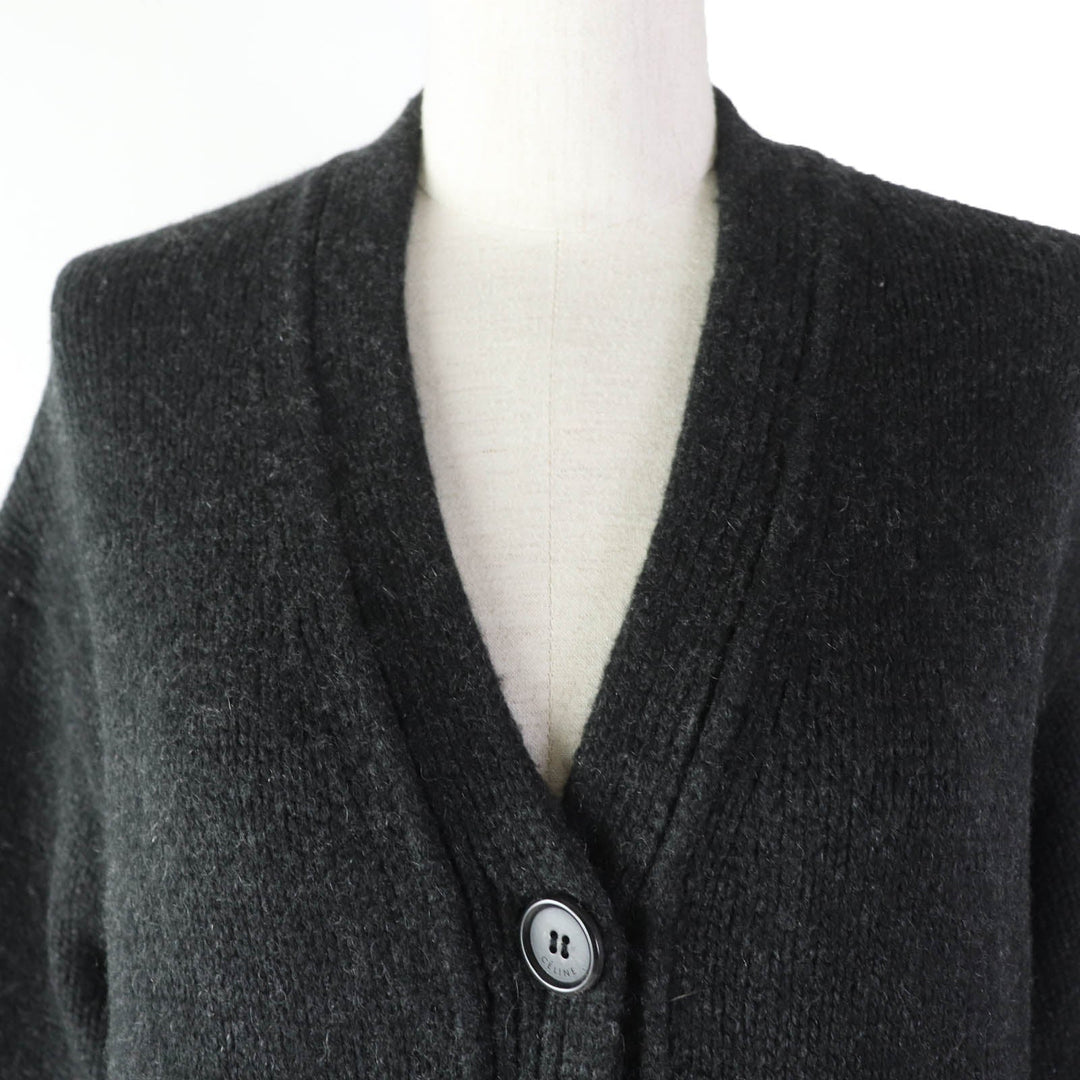 CELINE cardigan 2 5Q46/4206 Main: 100% cashmere Dark gray Women M Used Authentic