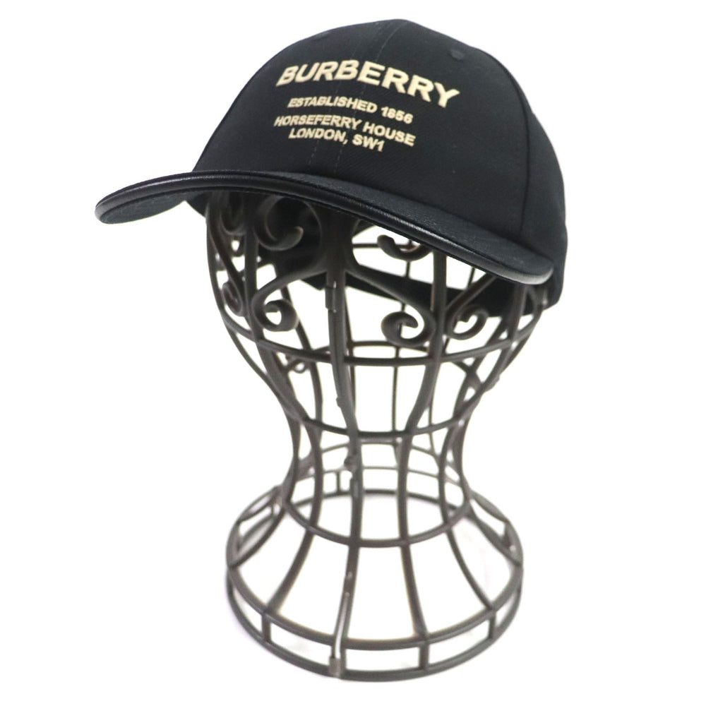 BURBERRY cap 8057625 cotton black mens S Used Authentic