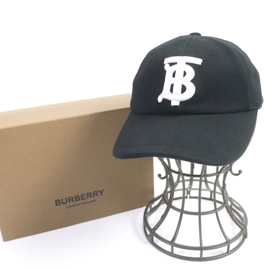 BURBERRY cap 8026899 Main: 100% cotton black mens M Used Authentic