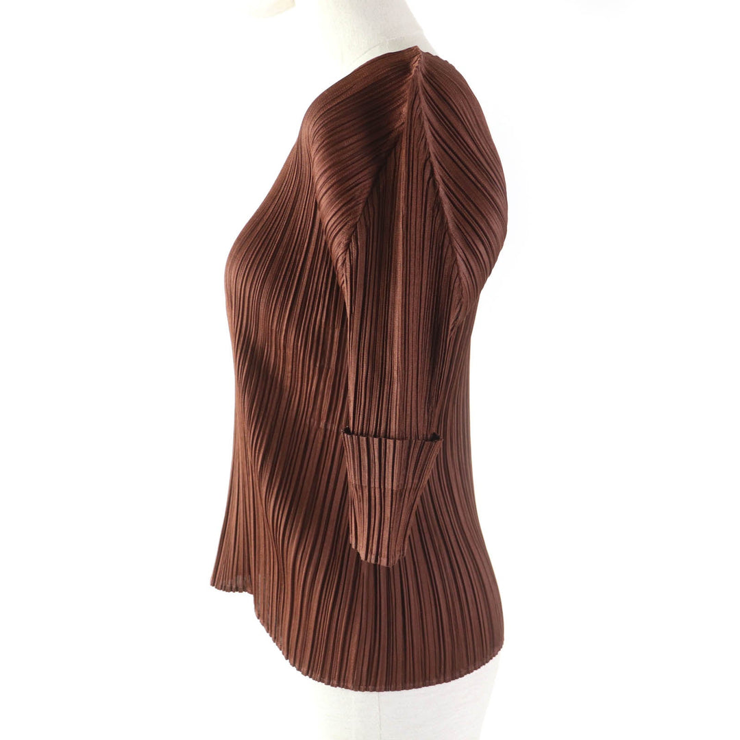 PLEATS PLEASE Cut PP91-JK205 Main: 100% polyester Brown Women 3 Used Authentic