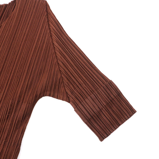 PLEATS PLEASE Cut PP91-JK205 Main: 100% polyester Brown Women 3 Used Authentic